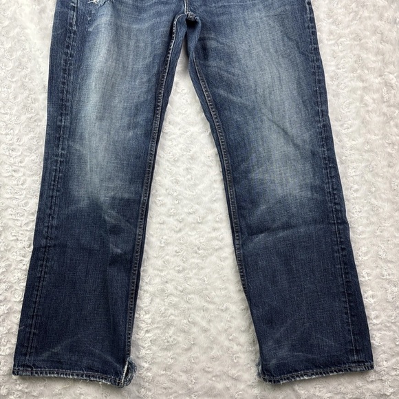 American Eagle Boot Cut Jeans Men's 32X32 Blue Dark Wash Denim Distressed - Picture 2 of 11